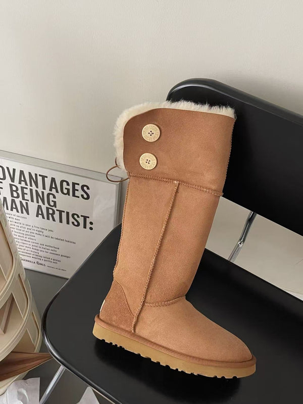 Double-buckle high snow boots