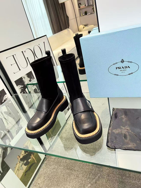 Thick-soled sock boots