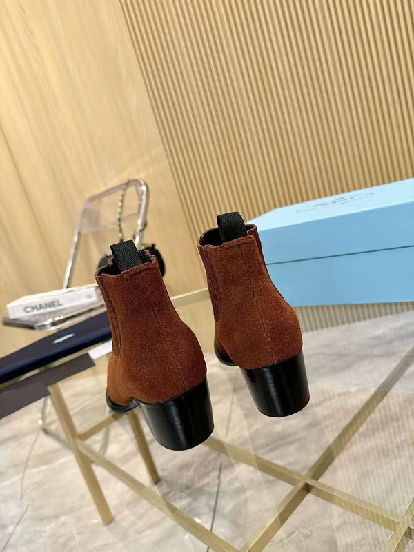 Brown suede Chelsea boots