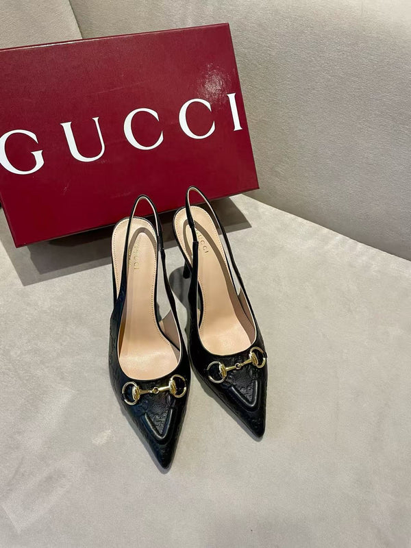 Horsebit pointed toe sandals