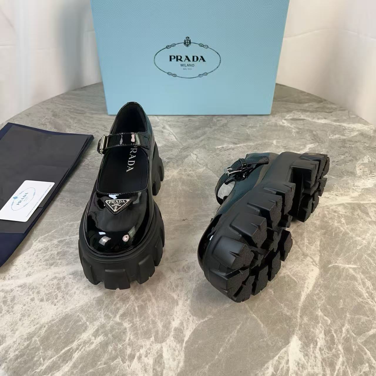 Patent leather platform Mary Jane shoe style