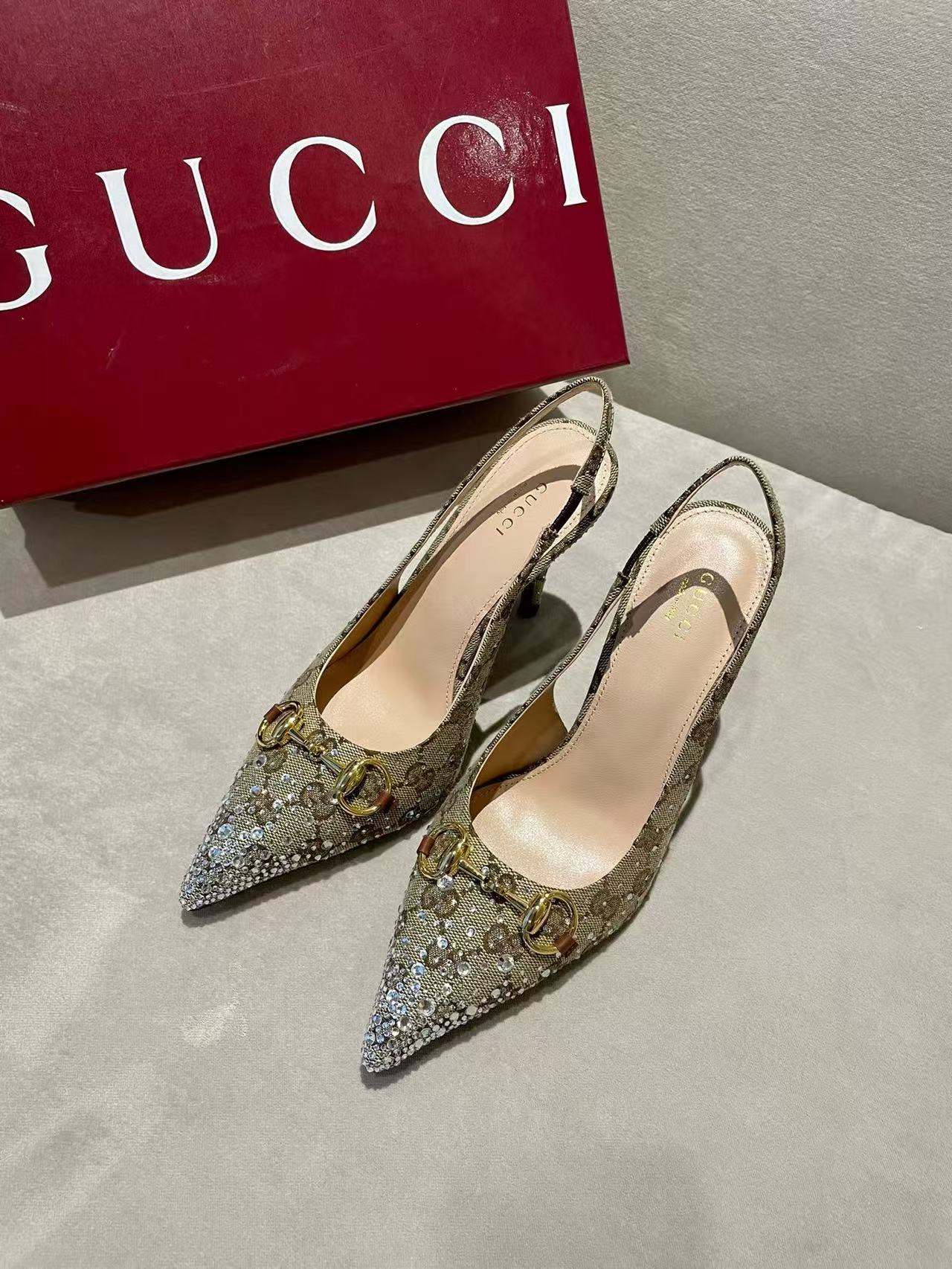 Horsebit pointed toe sandals